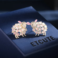 Load image into Gallery viewer, Jewelblings Exquisite Imitated Opal Green Blue White Sheep Earrings Cute Girly Jewelry
