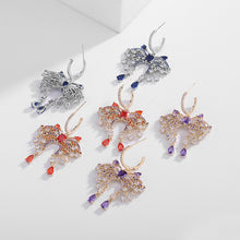 Load image into Gallery viewer, Jewelblings Stunning Designer Lilac Purple Plumes &amp; Tails Butterfly Drop Earrings with Short Tassel Insect Jewelry

