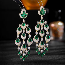 Load image into Gallery viewer, Jewelblings Vintage Luxury Style Pear Accent Chandelier Earrings for Women Formal Occasion Accessory
