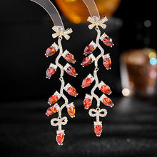 Load image into Gallery viewer, Jewelblings Elegant Fashion Ribbon Bowtie and Campanula Bellflower Drop Earrings Frenchy Style Jewelry
