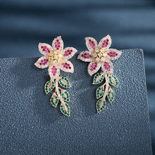 Load image into Gallery viewer, Jewelblings Nature Vintage Vine Leaf Purple Flower Earrings Goth Costume Dressy Accessory
