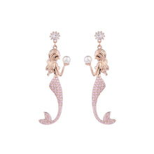 Load image into Gallery viewer, Jewelblings Fairy Tale Style Pearl Deco Blue Mermaid Drop Earrings Vintage Collection
