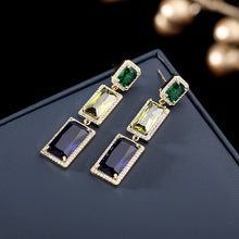 Load image into Gallery viewer, Jewelblings Modern Fashion 4-prong Set Rectangle Stones Drop Earrings Geometrical Jewelry
