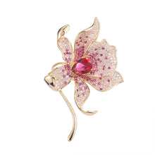 Load image into Gallery viewer, Jewelblings Luxury Entry Pear Stone Centered Blossom Orchid Flower Brooch Pin
