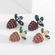 Load image into Gallery viewer, Jewelblings Adorable Enamel Leaf Marquise Shape CZ Carrot Stud Earrings Fruit Jewelry

