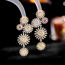 Load image into Gallery viewer, Jewelblings Fantastic Gold Tone Yellow Pink Blue Daisy Flowers Earrings Firework Style Jewelry
