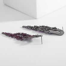Load image into Gallery viewer, Jewelblings Gorgeous Black Tone Twist Ribbon Tassel Drop Earrings Chandelier Jewelry
