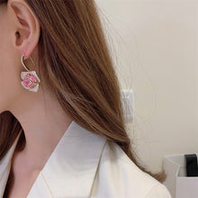 Load image into Gallery viewer, Jewelblings Gorgeous Full Micro Pave CZ Multi-Petal Blossom Clear White Rose Hook Earrings Floral Drop Earrings Jewelry
