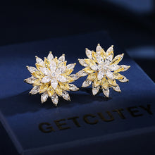 Load image into Gallery viewer, Jewelblings Sparkling Trio Tiered Marquise Shape CZ Cluster Flower Stud Earrings Wedding Bridal Bridesmaid Guest Accessory
