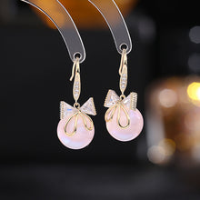 Load image into Gallery viewer, Jewelblings Girly Style Candy Ribbon Pearlescent Green Ball Drop Earrings Every Day Wear
