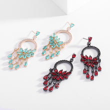 Load image into Gallery viewer, Jewelblings Bohemian Vintage Black Round and Red Tassel Drop Earrings Statement Halloween Costume Jewelry
