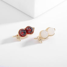 Load image into Gallery viewer, Jewelblings Cute Gold Tone Imitated Opal Red Peanut Pin Safety Collar Lapel Pin Unisex Jewelry

