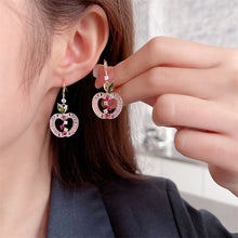 Load image into Gallery viewer, Jewelblings Chic Fashion Baguette Cut CZ Hemmed Opens Apple Hook Drop Earrings with Stone Accent
