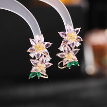 Load image into Gallery viewer, Jewelblings Summer Fashionable Double Layered Yellow Green Flower Ear Clip Earrings Sweet Floral Jewelry
