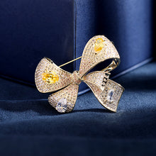 Load image into Gallery viewer, Jewelblings Edwardian Vintage Style Blue Bow Brooch Pin with LOVE Stamp Bowtie Jewelry
