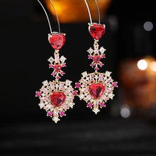 Load image into Gallery viewer, Jewelblings Romantic Luxury Baguette Cut CZ Accent Heart Drop Earrings Anniversary Valentine&#39;s Day Jewelry
