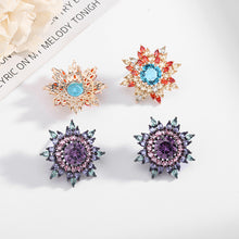 Load image into Gallery viewer, Jewelblings Fancy Style Burst Style Eight Point Pink Purple Round Flower Stud Earrings for Holiday Jewelry
