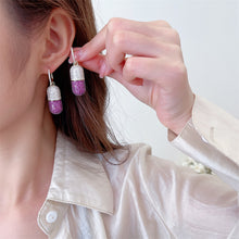 Load image into Gallery viewer, Jewelblings Pharmaceutical Inspiration Full Pave CZ Capsule Clip Earrings Creative Jewelry
