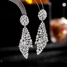 Load image into Gallery viewer, Jewelblings Designer Multi Colored CZ Conch Shaped Statement Irregular Earrings Geometrical Jewelry
