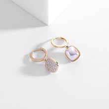 Load image into Gallery viewer, Jewelblings Exquisite Fashion Clear CZ and Imitated Pearl Square Clip Earrings Geometry Asymmetry Accessory
