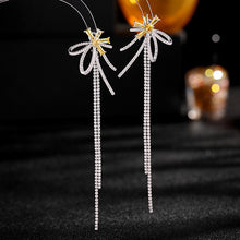 Load image into Gallery viewer, Jewelblings Elegant Fashion Ribbon Floral Extra Long Two Tassel Earrings Detachable Two-way Wear Jewelry
