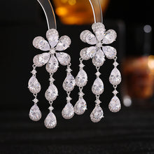 Load image into Gallery viewer, Jewelblings Fantastic Purple Flower Trio Tassel Drop Earrings for Women Event Accessory
