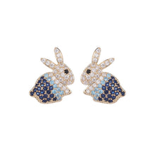 Load image into Gallery viewer, Jewelblings Lovely Full Pave CZ Black Eyes Pink Rabbit Stud Earrings Easter ‘s Day Gift Birthday Gift Jewelry
