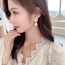 Load image into Gallery viewer, Jewelblings Gothic Vintage Purple Flower and Black Pearl Drop Earrings Costume Floral Accessory
