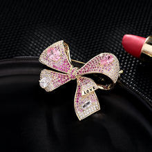 Load image into Gallery viewer, Jewelblings Edwardian Vintage Style Blue Bow Brooch Pin with LOVE Stamp Bowtie Jewelry

