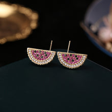 Load image into Gallery viewer, Jewelblings Sweet Fashion Full Pave CZ Watermelon Stud Earrings for Costume Jewelry

