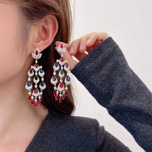 Load image into Gallery viewer, Jewelblings Vintage Luxury Style Pear Accent Chandelier Earrings for Women Formal Occasion Accessory

