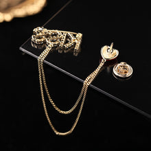 Load image into Gallery viewer, Jewelblings Romantic Letter KISS and Red Enamel Heart Collar Pins Chain Brooch Valentine&#39;s Day Gift Jewelry
