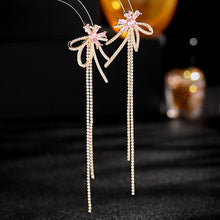 Load image into Gallery viewer, Jewelblings Elegant Fashion Ribbon Floral Extra Long Two Tassel Earrings Detachable Two-way Wear Jewelry
