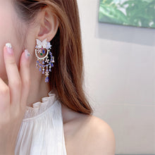 Load image into Gallery viewer, Luxurious Opens Butterfly Circlet Long Tassel Earrings Dreamcatcher Inspiration Jewelry
