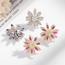 Load image into Gallery viewer, Jewelblings Gorgeous 3D Two-tiered Pink Daisy Flower Stud Earrings Teatime Accessory

