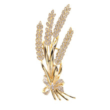 Load image into Gallery viewer, Jewelblings Stunning Gold Tone Clear CZ Bow Tie Wheat Brooch Pin Ears Jewelry for Women Suit
