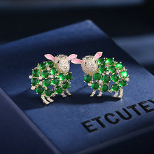 Load image into Gallery viewer, Jewelblings Exquisite Imitated Opal Green Blue White Sheep Earrings Cute Girly Jewelry
