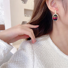 Load image into Gallery viewer, Jewelblings Stunning Aurora Rainbow Colorful Oval Earrings Geometrical Jewelry
