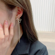 Load image into Gallery viewer, Jewelblings Elegant Fashion Ribbon Floral Extra Long Two Tassel Earrings Detachable Two-way Wear Jewelry
