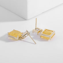 Load image into Gallery viewer, Jewelblings Simplistic Fashion Clear and Crack Yellow Square Stone Drop Earrings Daily Wear Jewelry

