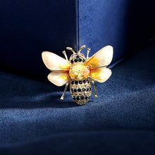 Load image into Gallery viewer, Jewelblings Exquisite Black Yellow CZ and Enamel Bubble Bee Collar Pin for Mother Grandmom Gift
