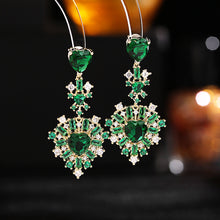 Load image into Gallery viewer, Jewelblings Romantic Luxury Baguette Cut CZ Accent Heart Drop Earrings Anniversary Valentine&#39;s Day Jewelry
