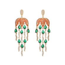 Load image into Gallery viewer, Jewelblings Gorgeous Trio Flower Petal Teardrop Tassel Earrings for Dinner Evening Party
