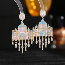 Load image into Gallery viewer, Jewelblings Fairy Tale Vintage Style Statement Colored Castle Tassel Earrings for Gala Prom Costume Accessory
