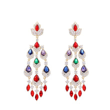 Load image into Gallery viewer, Jewelblings Vintage Luxury Style Pear Accent Chandelier Earrings for Women Formal Occasion Accessory
