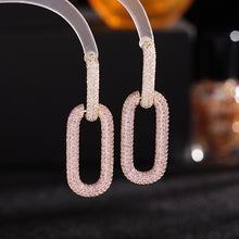 Load image into Gallery viewer, Jewelblings Gorgeous Designer Opens Oval Shaped Round Bar Drop Earrings Geometrical Color Blocking Jewelry
