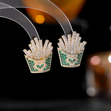 Load image into Gallery viewer, Jewelblings Modern Fashion Heart Accent French Fries Stud Earrings Chips Jewelry
