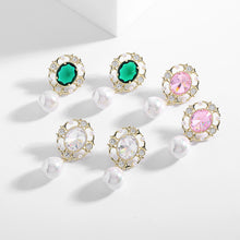 Load image into Gallery viewer, Jewelblings Vintage Filigree Green Oval Pearl Drop Earrings Antique Accessory
