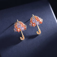 Load image into Gallery viewer, Jewelblings Fancy Style Black Tone Blue Orange Umbrella Drop Earrings Creative Jewelry Collection
