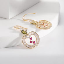 Load image into Gallery viewer, Jewelblings Chic Fashion Baguette Cut CZ Hemmed Opens Apple Hook Drop Earrings with Stone Accent
